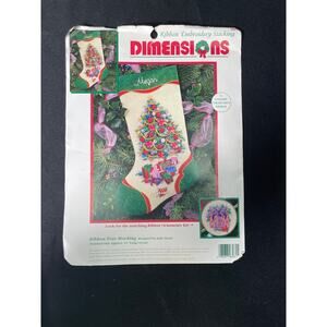 Vintage Dimensions, Ribbon Embroidery Stocking, Ribbon Tree Stocking, 8081